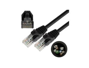 Patchcord UTP kat.5e kabel sieciowy LAN 2x RJ45 linka czarny 7m NEKU