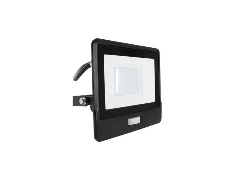 Projektor LED z czujnikiem ruchu 30W 2340lm 6500K Dioda SAMSUNG IP65 Kabel 1m Czarny 5 Lat Gwarancji 20288