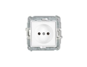 MINI Mechanizm gniazda pojedynczego bez uziemienia 2P (bez przesłon torów prądowych) biały MGP-1