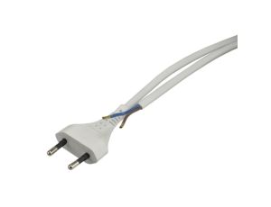 Przewód z wtyczką płaską 2x0,75mm 5m biały