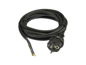 Przewód z wtyczką prostą H03VV-F 3x1,5mm 3m czarny IP44