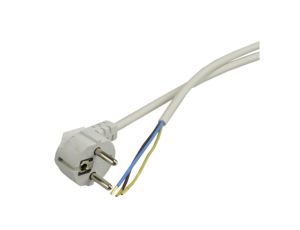Przewód z wtyczką kątową 3x1,0mm 4,5m biały