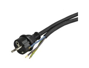 Przewód z wtyczką gumowy 3x1,5mm 1,5m czarny