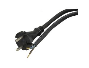 Przewód z wtyczką gumowy 2x1,5mm 3m czarny