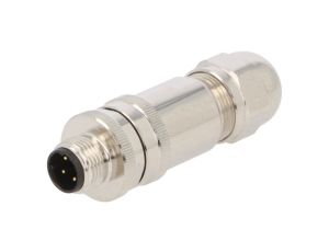 Złącze okrągłe M12 męskie proste ekranowane 4pin 250V PG9 T4111512041-000