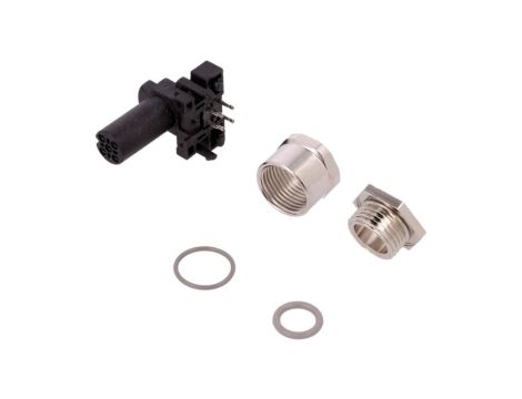 Złącze okrągłe M12 żeńskie kątowe montaż THT 4pin 250V T4145015041-001