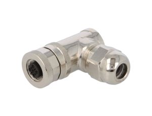 Złącze okrągłe M12 żeńskie kątowe ekranowane 5-PIN 60V PG9 T4112412051-000