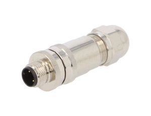 Złącze okrągłe M12 męskie proste ekranowane 3-PIN 250V PG9 T4111012031-000