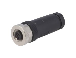 Złącze okrągłe M12 żeńskie proste nieekranowane 3-PIN 250V PG9 T4110002031-000