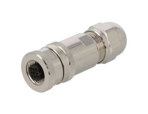 Złącze okrągłe M12 żeńskie proste ekranowane 5-PIN 60V PG9 T4110412051-000