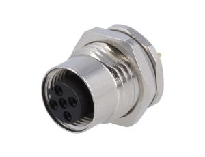 Złącze okrągłe M12 żeńskie proste montaż THT 5-PIN 60V T4141412051-000