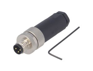 Złącze okrągłe M8 męskie proste nieekranowane na zacisk 3pin 60V T4011008031-000