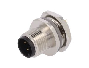 Złącze okrągłe M12 męskie proste do lutowania 3-PIN 250V T4132012031-000