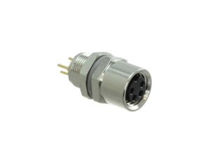 Złącze okrągłe M8 żeńskie proste montaż THT 4pin 30V T4043014041-000