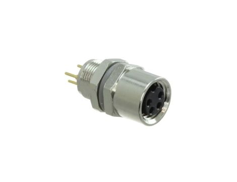 Złącze okrągłe M8 żeńskie proste montaż THT 4pin 30V T4043014041-000