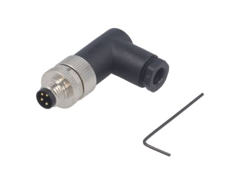 Złącze okrągłe M8 męskie kątowe nieekranowane na zacisk 4pin 30V T4013008041-000