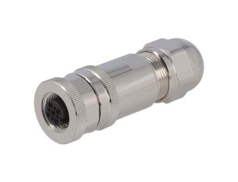 Złącze okrągłe M12 żeńskie proste ekranowane 3pin 250V PG9 T4110012031-000