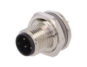 Złącze okrągłe M12 męskie proste montaż THT 4-PIN 250V T4140012041-000