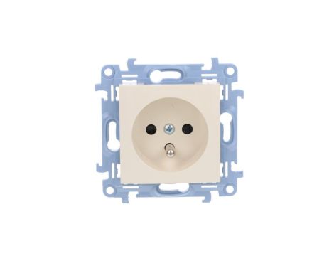 Simon 10 Gniazdo pojedyncze z uziemieniem z przesłonami torów prądowych kremowy 16A, szybkozłącza, CGZ1CZ.01/41