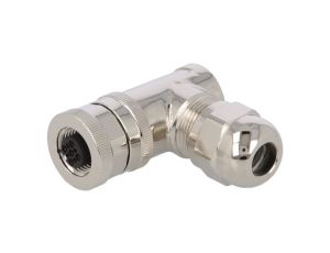 Złącze okrągłe M12 żeńskie kątowe ekranowane 5-PIN 60V PG9 T4112012051-000