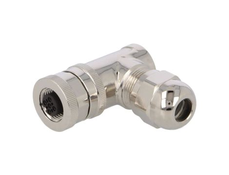 Złącze okrągłe M12 żeńskie kątowe ekranowane 5pin 60V PG9 T4112012051-000