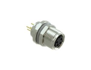 Złącze okrągłe M8 żeńskie proste montaż THT 4pin 30V T4041017041-000