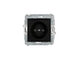 MINI Mechanizm gniazda pojedynczego bez uziemienia 2P (bez przesłon torów prądowych) czarny mat 12MGP-1