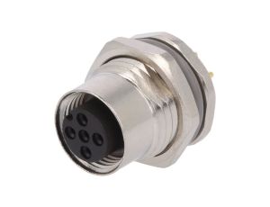 Złącze okrągłe M12 żeńskie proste montaż THT 5-PIN 60V T4141012051-000