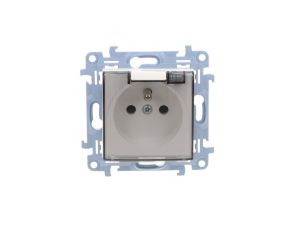 Simon 10 Gniazdo pojedyncze IP44 z uszczelką klapka w kolorze transparentnym biały 16A, szybkozłącza, CGZ1BC.01/11A