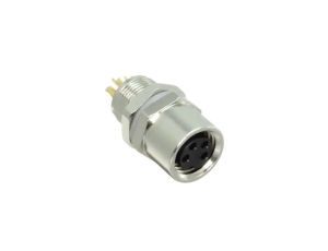 Złącze okrągłe M8 żeńskie proste montaż THT 4pin 30V T4033014041-000