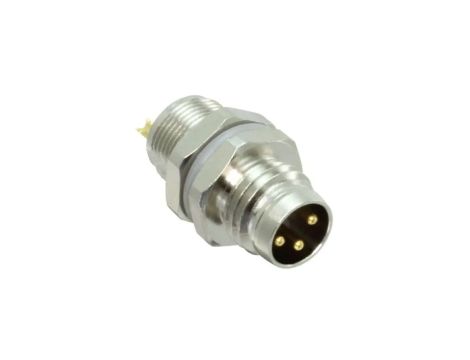 Złącze okrągłe M8 męskie proste do lutowania 3pin 60V T4032014031-000