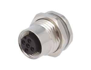 Złącze okrągłe M12 żeńskie proste do lutowania 3-PIN 250V T4131012031-000