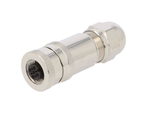 Złącze okrągłe M12 żeńskie proste ekranowane 5pin 60V PG9 T4110012051-000