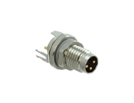 Złącze okrągłe M8 męskie proste montaż THT 3pin 60V T4040034031-000