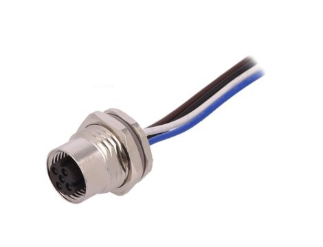 Złącze okrągłe M12 żeńskie proste 4pin 250V 0,5m T4171110504-002