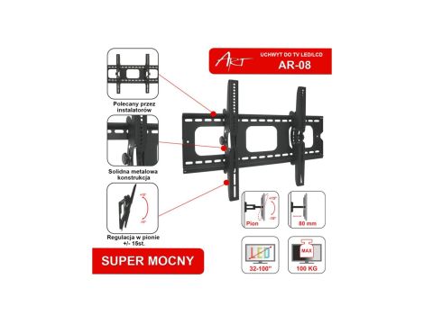 UCHWYT DO TV LCD/LED 32-100 100KG AR-08 ART