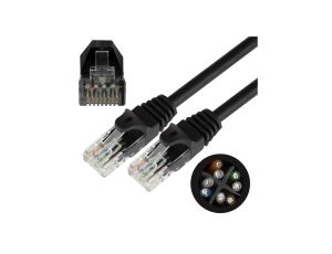Patchcord UTP kat.6 kabel sieciowy LAN 2x RJ45 linka czarny 3m NEKU