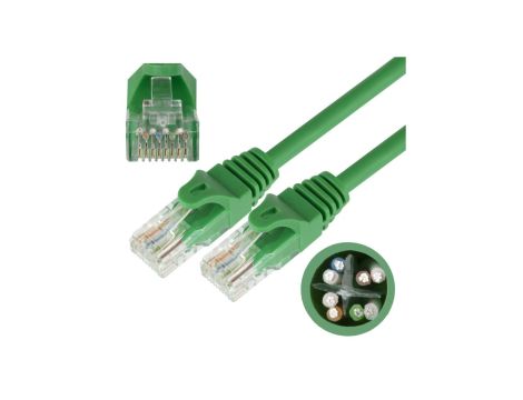 Patchcord UTP kat.6 kabel sieciowy LAN 2x RJ45 linka zielony 3m NEKU