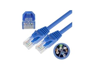 Patchcord UTP kat.6 kabel sieciowy LAN 2x RJ45 linka niebieski 0,25m NEKU