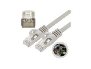 Patchcord FTP kat.6 kabel sieciowy LAN 2x RJ45 linka szary 3m NEKU