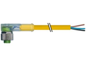 Konektor M12 żeński kątowy z LED z wolnym końcem przewodów 10m 7000-12381-0331000