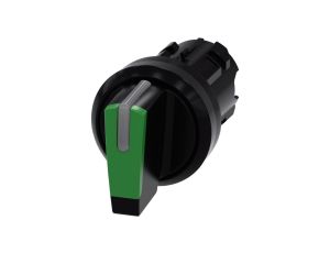 Przełącznik 3 pozycyjny 22mm czarny/zielony bez samopowrotu I-O-II możl podświetl tworzywo IP69k SIRIUS ACT 3SU1002-2BL40-0AA0