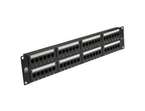 Patch panel RACK 19 kat.6 48p UTP 2U czarny NEKU