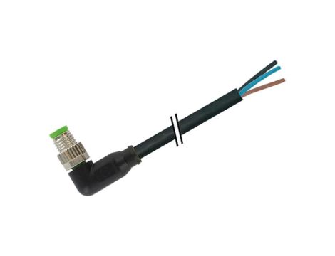 Złącze okrągłe M8 męskie kątowe z wolnym końcem przewodów 3pin 7000-08021-6100500