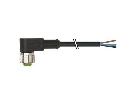 Złącze okrągłe M12 żeńskie kątowe z wolnym końcem przewodów 3pin 7000-12321-6330300