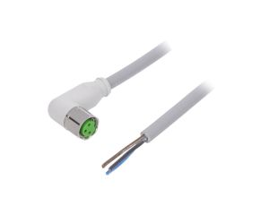 Złącze okrągłe M8 żeńskie kątowe z wolnym końcem przewodów 3-PIN 7014-08081-2100500