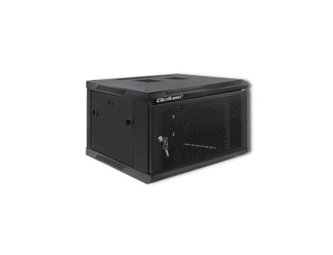 Qoltec Szafa RACK 19 6U 600 x 370 x 600 Perforowane drzwi Wisząca Stalowa obudowa Zamek Czarna