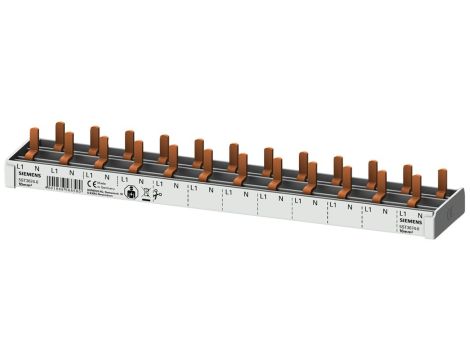 Szyna łączeniowa 1P+N 10mm2 sztyftowa 12 modułowa dla Wyłączników 1P+N wąskich (5SV1 5SV6 5SL60) pełna izolacja 5ST3674-0
