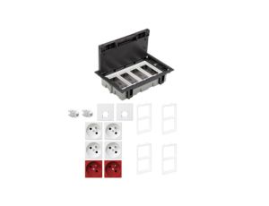 KONTAKT SIMON FLOOR BOX puszka podłogowa 4x gniazdo z/u + 2x DATA + 2x gniazdo RJ45 kat. 6 nieekranowane do podłóg technicznych