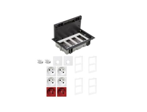 KONTAKT SIMON FLOOR BOX puszka podłogowa 4x gniazdo z/u + 2x DATA + 2x gniazdo RJ45 kat. 6 nieekranowane do podłóg technicznych